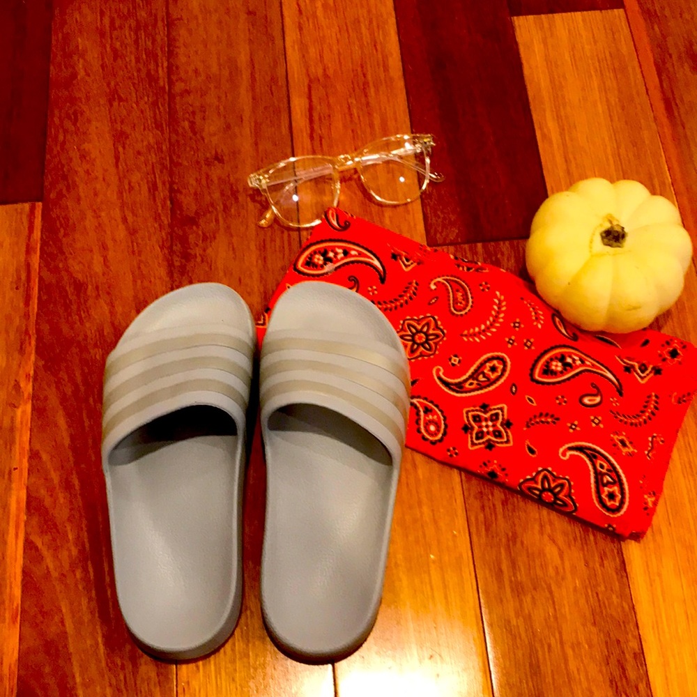 Baby blue addidas  slides